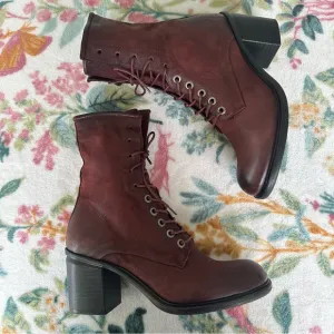 Miz Mooz Lace-Up Heel Ankle Boots size 37 / 6.5-7 US