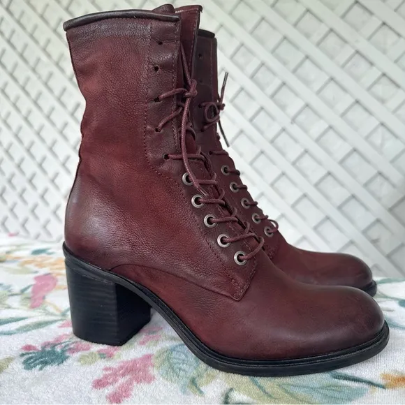 Miz Mooz Lace-Up Heel Ankle Boots size 37 / 6.5-7 US