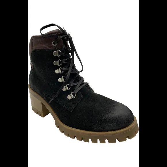 Miz Mooz Leather Lace-Up Boots McKinley Black - Medium
