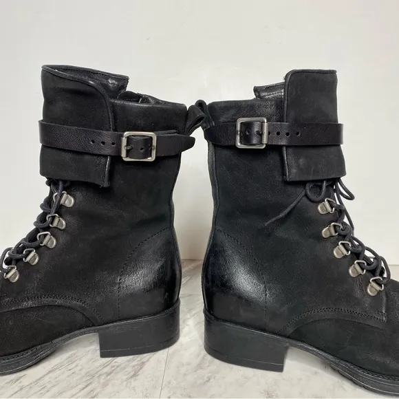 Miz Mooz Nerve Black Leather Lace Up Boot 6 36