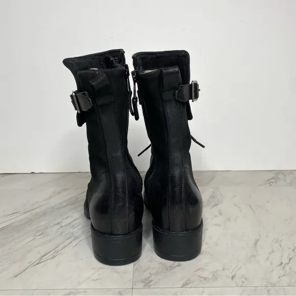 Miz Mooz Nerve Black Leather Lace Up Boot 6 36