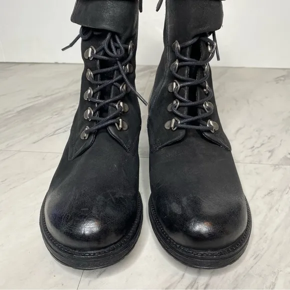 Miz Mooz Nerve Black Leather Lace Up Boot 6 36