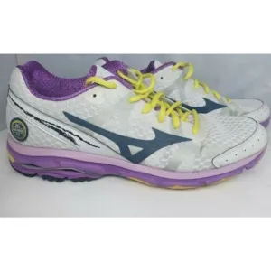 Mizuno Wave Rider 17 Women's Sz‎ W 10 Lightweight Running Shoes White BLK/Purple