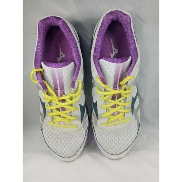 Mizuno Wave Rider 17 Women's Sz‎ W 10 Lightweight Running Shoes White BLK/Purple