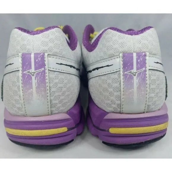 Mizuno Wave Rider 17 Women's Sz‎ W 10 Lightweight Running Shoes White BLK/Purple