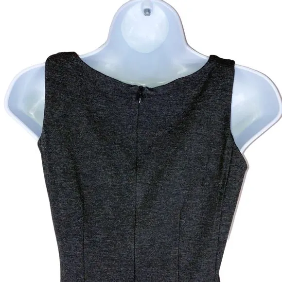 M.M. LaFleur The Lydia Dress Sheath Boat Neck Textured Ponte Cinder Charcoal 0