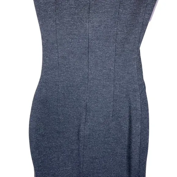 M.M. LaFleur The Lydia Dress Sheath Boat Neck Textured Ponte Cinder Charcoal 0