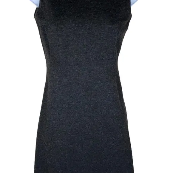 M.M. LaFleur The Lydia Dress Sheath Boat Neck Textured Ponte Cinder Charcoal 0