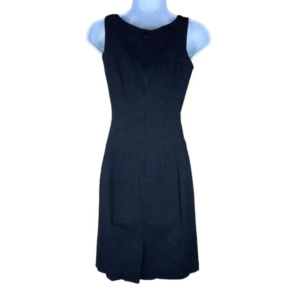 M.M. LaFleur The Lydia Dress Sheath Boat Neck Textured Ponte Cinder Charcoal 0