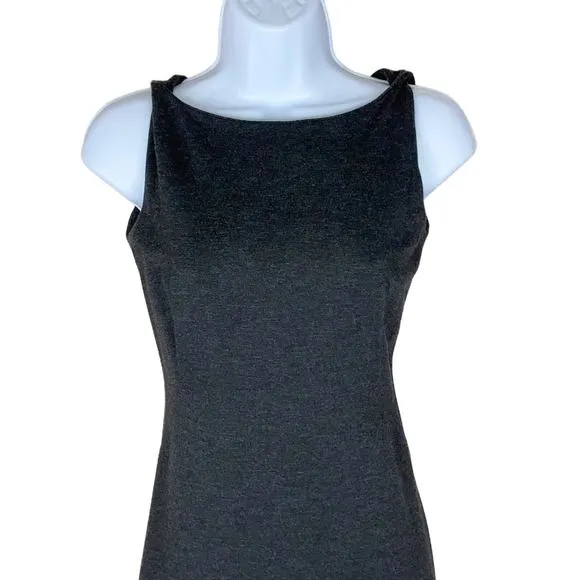 M.M. LaFleur The Lydia Dress Sheath Boat Neck Textured Ponte Cinder Charcoal 0