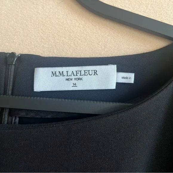 MM Lafleur The Regina Dress Black Eco Heavy Soft Wave Classic Cocktail size 14