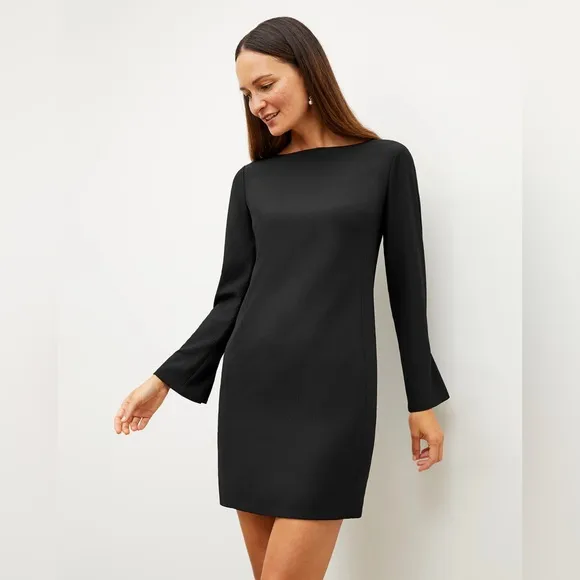 MM Lafleur The Regina Dress Black Eco Heavy Soft Wave Classic Cocktail size 14