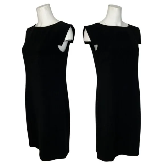 MM Lafleur The Sarah 7.0 Dress 8 Black Mini Cap Sleeve Business Funeral LBD