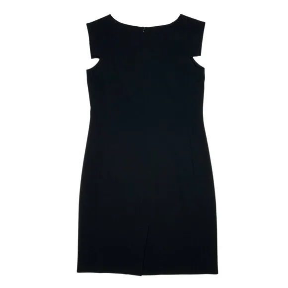 MM Lafleur The Sarah 7.0 Dress 8 Black Mini Cap Sleeve Business Funeral LBD