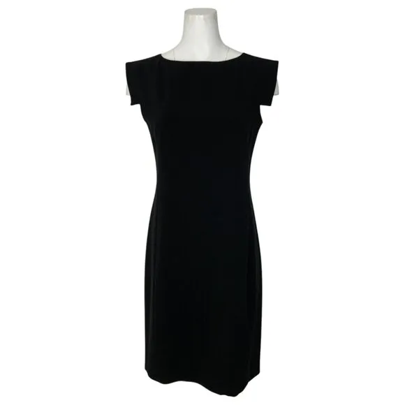 MM Lafleur The Sarah 7.0 Dress 8 Black Mini Cap Sleeve Business Funeral LBD
