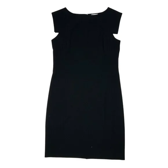 MM Lafleur The Sarah 7.0 Dress 8 Black Mini Cap Sleeve Business Funeral LBD