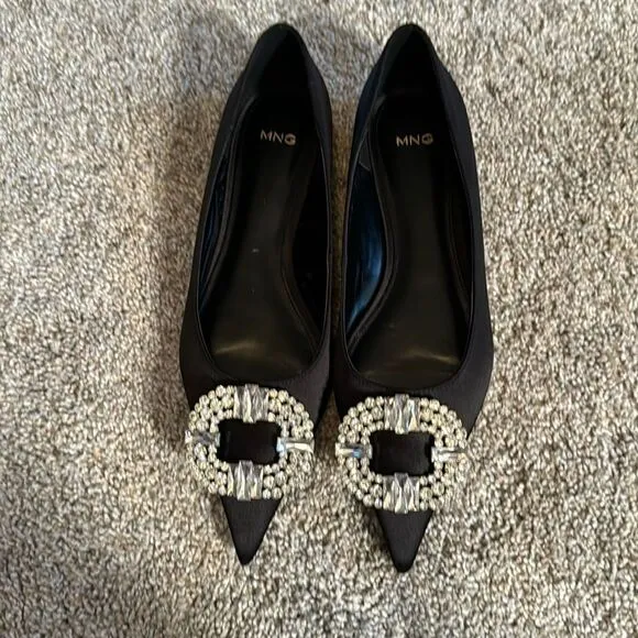 MNG Pointy toe rhinestone dressy flats size 37