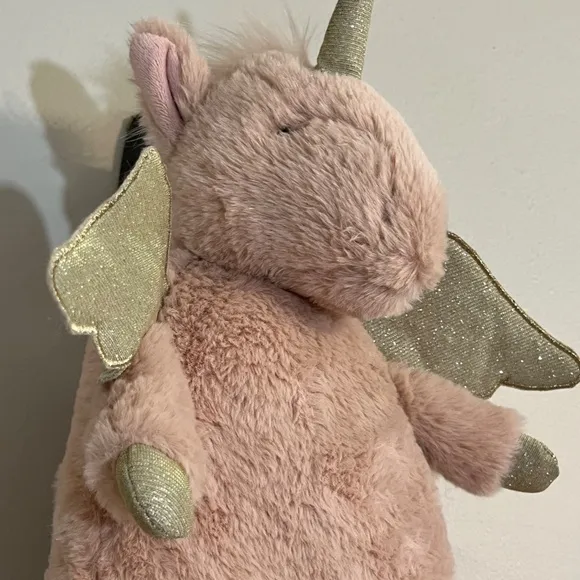 Mon Ami Kids Backpack Size OS Pink Unicorn Glitter Plush Zipper Travel School