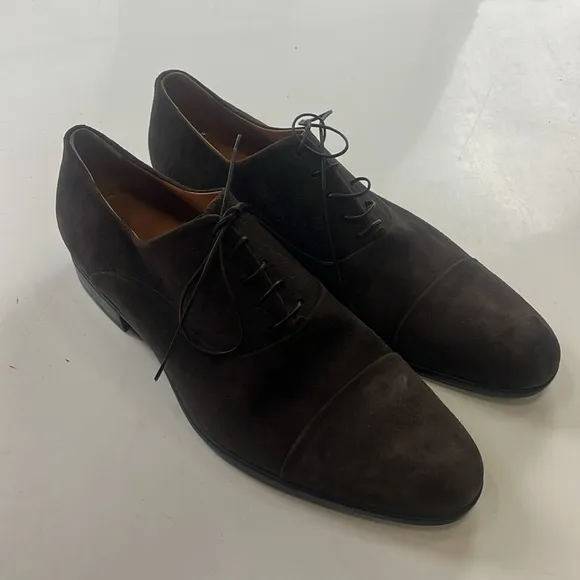 MORESCHI Dublin Dark Brown Suede Cap-Toe Oxford Shoes - Size 8.5 - G61-21
