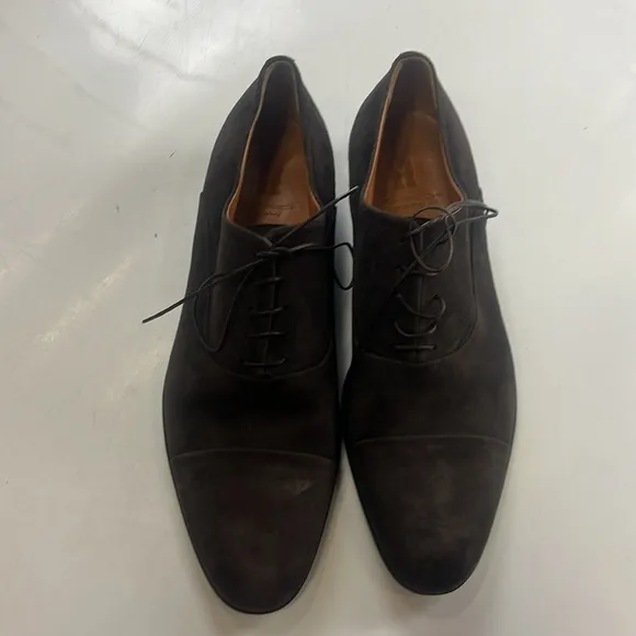 MORESCHI Dublin Dark Brown Suede Cap-Toe Oxford Shoes - Size 8.5 - G61-21
