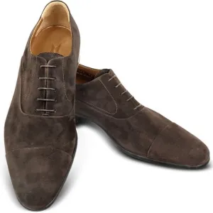 MORESCHI Dublin Dark Brown Suede Cap-Toe Oxford Shoes - Size 8.5 - G61-21