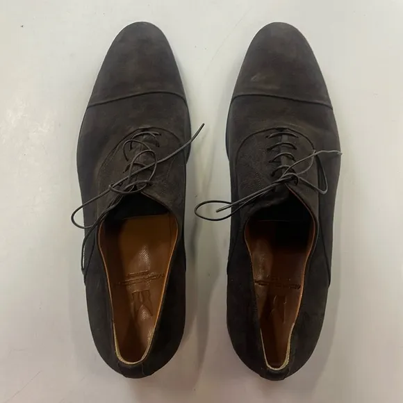 MORESCHI Dublin Dark Brown Suede Cap-Toe Oxford Shoes - Size 8.5 - G61-21