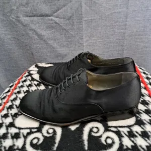Moreschi Tuxedo Satin Oxford Shoes Mens Size 9.5 Black