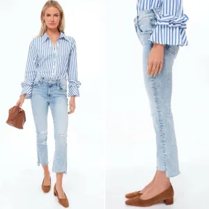 MOTHER Denim The Insider Crop Step Fray in Love in a Boat Size 29