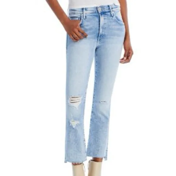 MOTHER Denim The Insider Crop Step Fray in Love in a Boat Size 29