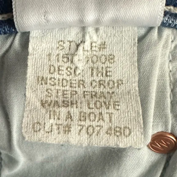 MOTHER Denim The Insider Crop Step Fray in Love in a Boat Size 29