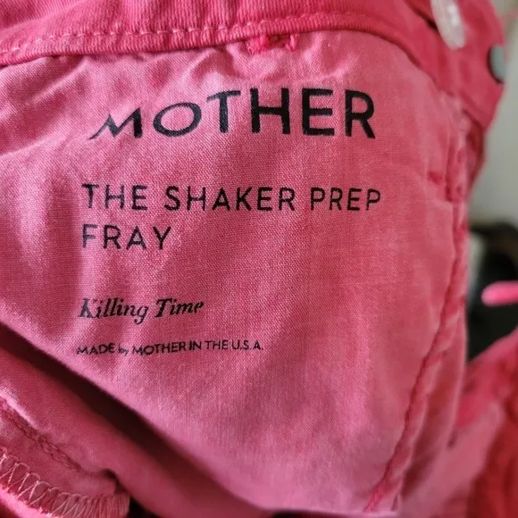 Mother The Shaker Prep Fray Poppy Wash Denim Jeans Cropped High Rise Size 25