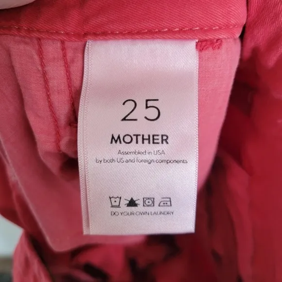 Mother The Shaker Prep Fray Poppy Wash Denim Jeans Cropped High Rise Size 25