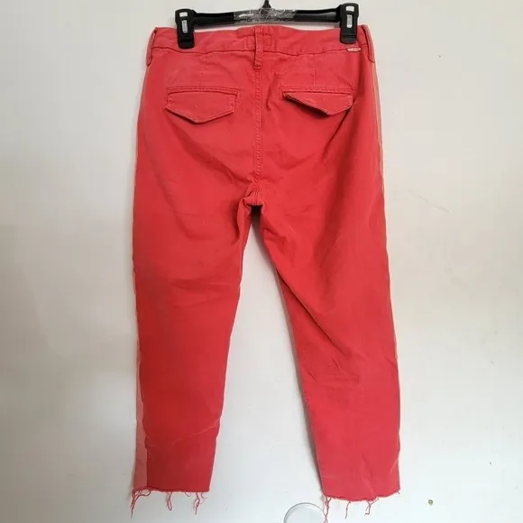 Mother The Shaker Prep Fray Poppy Wash Denim Jeans Cropped High Rise Size 25