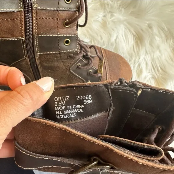 Mudd Y2K Ortiz Chunky Combat Boots Brown Lace Up And Zipper 9.5