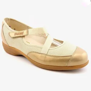 Munro Gold Angie Mary Janes Elastic Straps