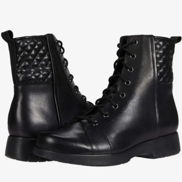 Munro Zippered Black Lace-Up Boots 8.5