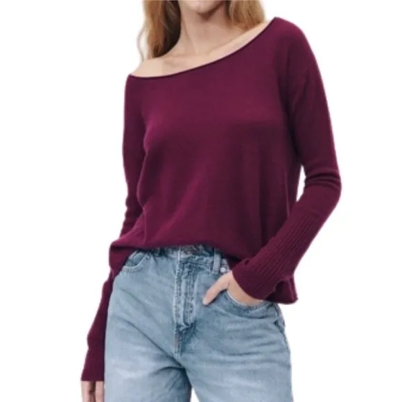 Naadam 100% Cashmere Boatneck Sweater Berry Women’s size Small