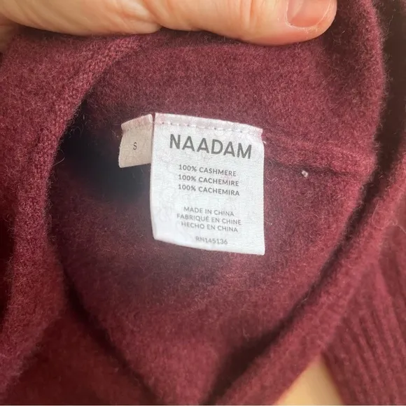 Naadam 100% Cashmere Boatneck Sweater Berry Women’s size Small