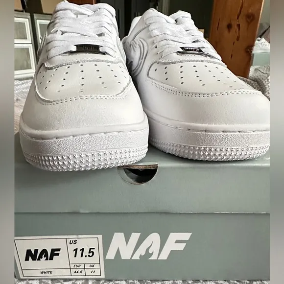 NAF- NIKE AIR FORCE 1 WHITE SHOES 11.5