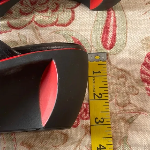 Naot Black and Red Wedge Shoes with Striking Heel Accent