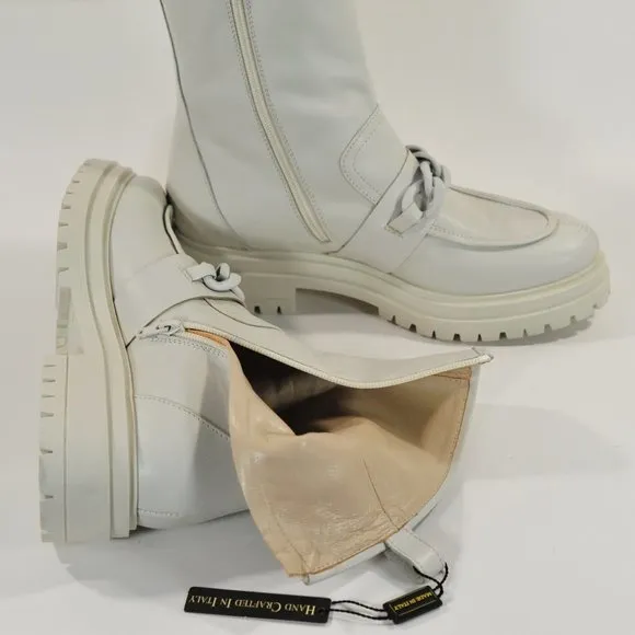 NAPOLEONI  Genuine Leather Combat Chain Boots NWT