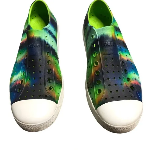 Native Jefferson Green Tie Dye Shoes