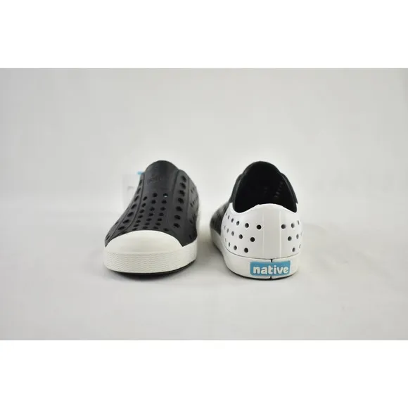 Native Kids Jefferson Black and White Two Tone Slip On Shoes Size 10