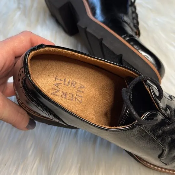 Naturalizer Black Cabaret Lace Up Lug Derby