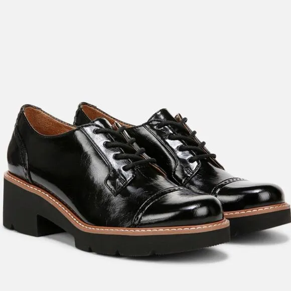 Naturalizer Black Cabaret Lace Up Lug Derby