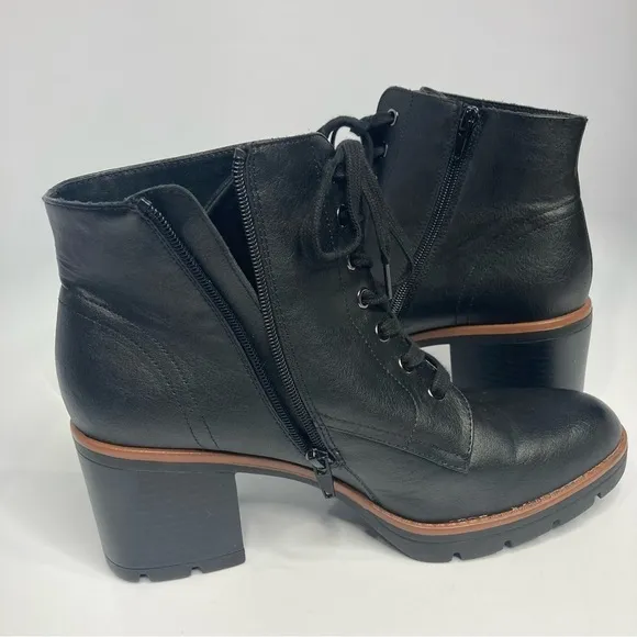 Naturalizer Madalynn boots combat Moto Boots black faux leather size 11