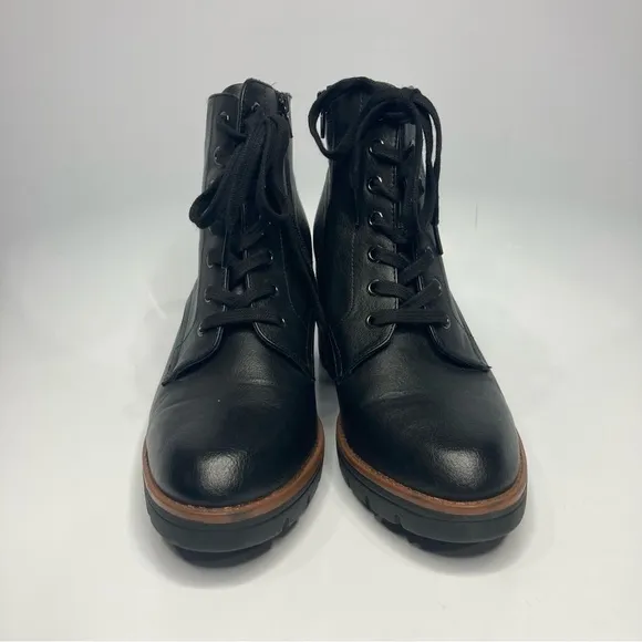 Naturalizer Madalynn boots combat Moto Boots black faux leather size 11