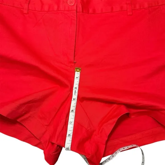 Nautica Women's 4&quot; Mid Rise Twill Shorts Bundle - Navy Blue &amp; Red - Size 16