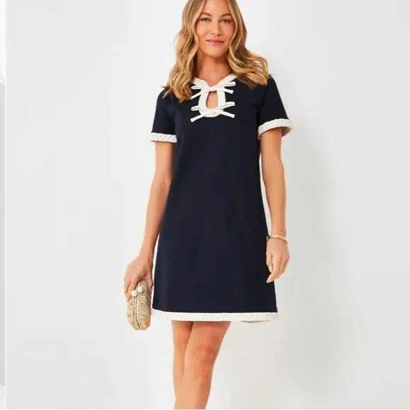 Navy Bow Olivia DressTUCKERNUCK