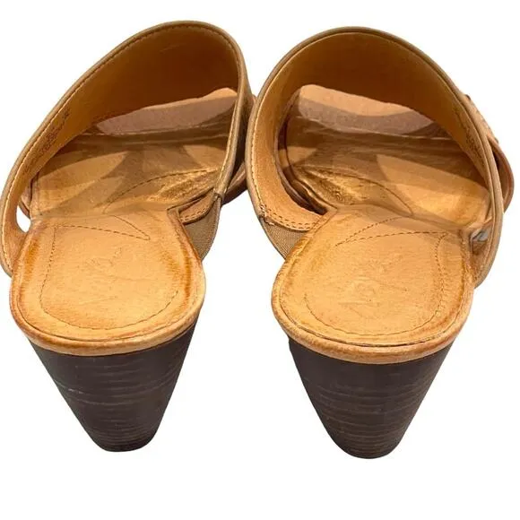 Naya Anthropologie Tan Leather Wedges Size 9